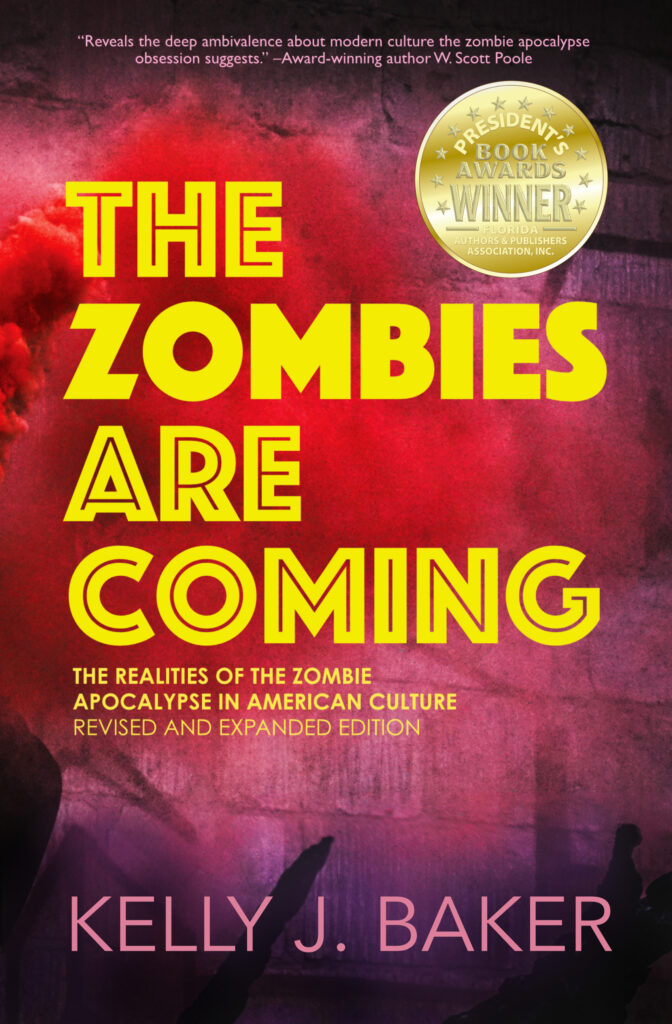 The cover of the Zombies Are Coming with pink smoke obscuring almost everything