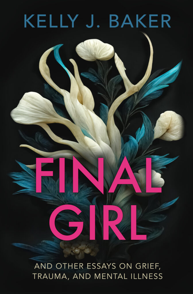 Cover of Final Girl with white and blue flowers on the front