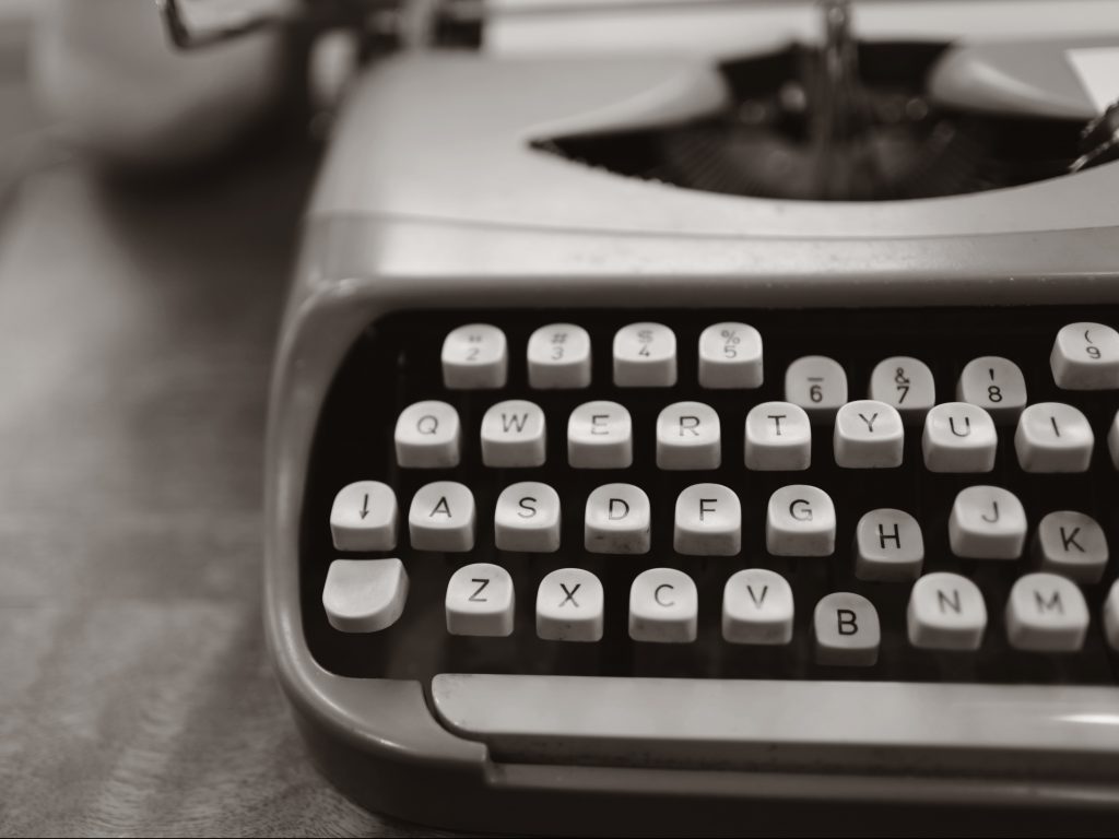 up close shot of a typewriter