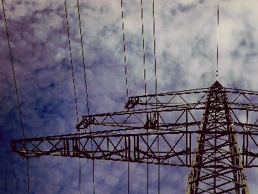 a vertical shot of a telephone tower